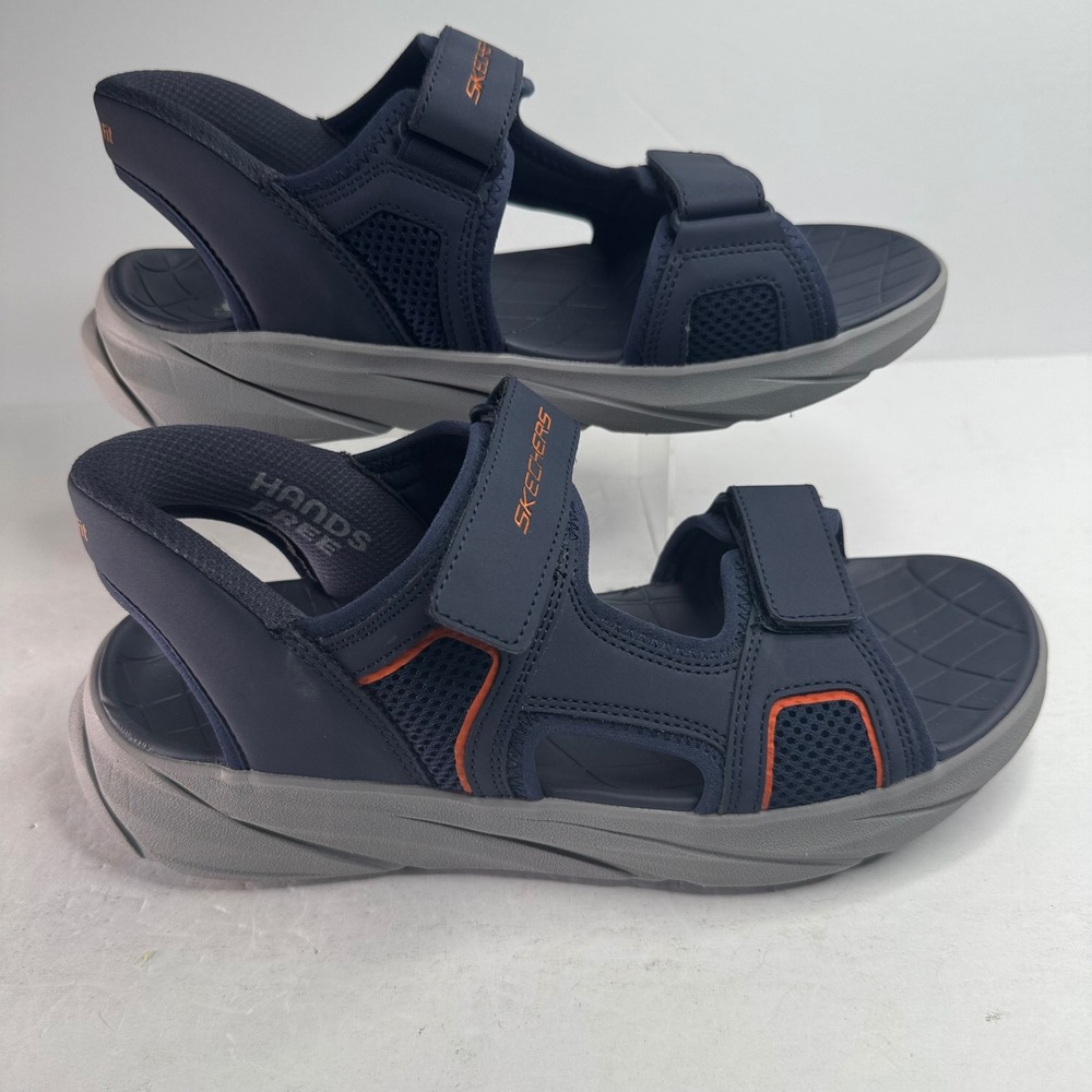 Skechers Hands Free Slip-ins Swift Fit Navy Gray Mens Sandals 9 SN 255201S